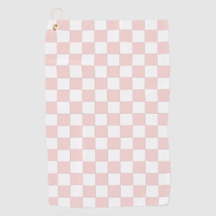 Serviette De Golf Rose Pâle et Blanc à Carreaux