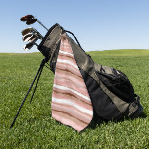 Serviette de golf rose Parties scintillant or rayé