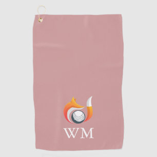 Serviette De Golf Rose Poussiéreux Rose personnalisé Monogramme Rena