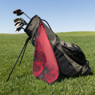 Serviette De Golf Roses Rouges Vintage Nom Personnalisé