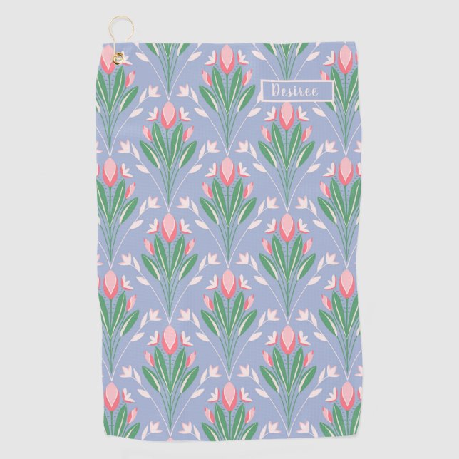 Serviette de golf roses tulipes Prépa pour elle (Devant)