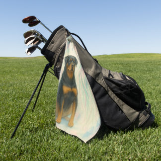 Serviette De Golf Rottweiler avec extraterrestre