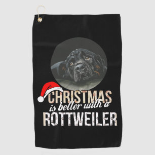 Serviette De Golf Rottweiler - Noël est meilleur avec Rottweiler