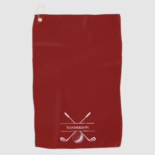 Serviette De Golf Rouge Bourgogne personnalisé