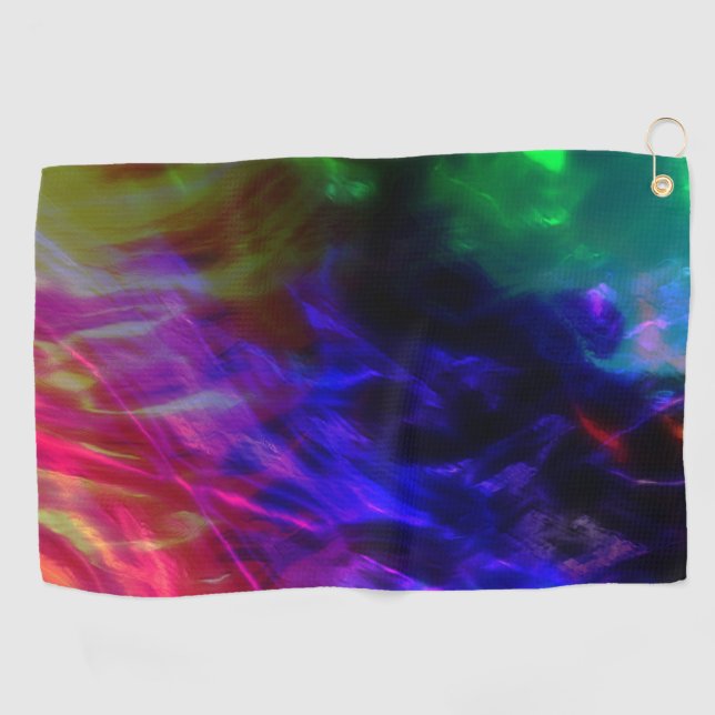 Serviette De Golf Rouge clair et bleu foncé submergé par des vagues  (Horizontal)