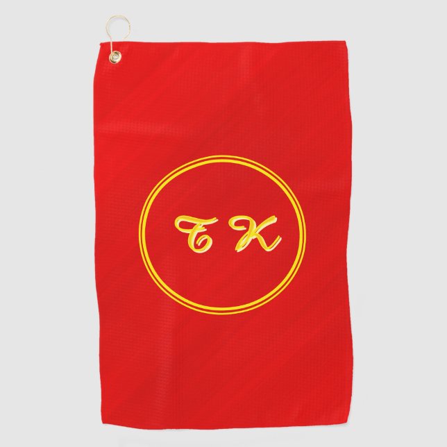 Serviette De Golf Rouge élégant personnalisé (Devant)