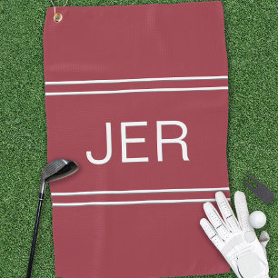 Serviette De Golf Rouge Grenat Personnalisé Golfeur Sports Pro  
