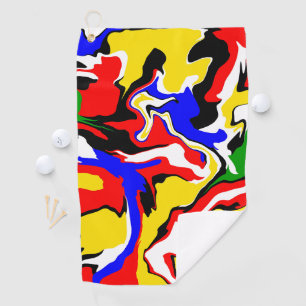 Serviette De Golf Rouges, jaunes, noirs, bleus et verts