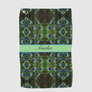 Serviette De Golf Royal Plumage - Luxe Peacock Motif en plumes