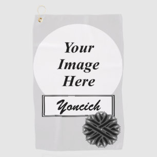 Serviette De Golf Ruban de fleur noir par Kenneth Yoncich