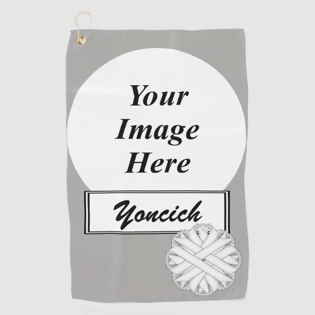 Serviette De Golf Ruban de fleurs blanches par Kenneth Yoncich (Devant)