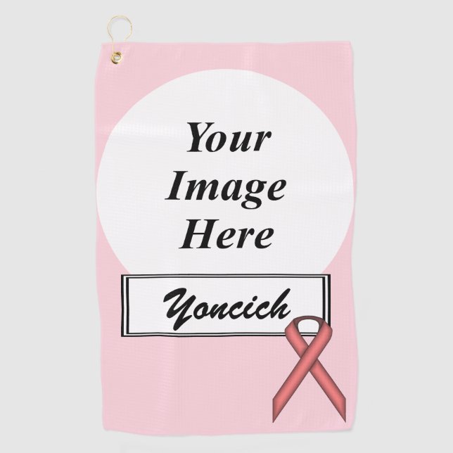 Serviette De Golf Ruban rose standard par Kenneth Yoncich (Devant)