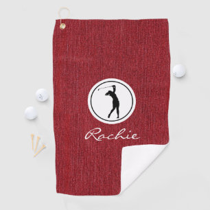 Serviette De Golf Ruby Red Denim Fabric Print, Woman's