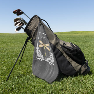 Serviette de golf Rustic Dragonfly en or
