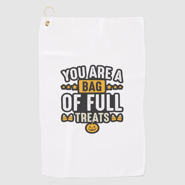Serviette De Golf Sac de friandises d'Halloween Dessin vectoriel vin (Devant)