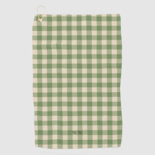 Serviette De Golf Sage Green En vichy Plaid