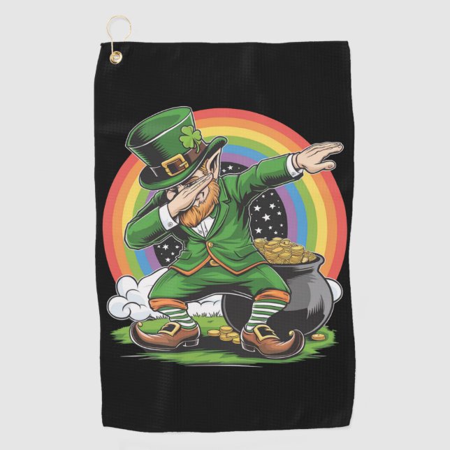 Serviette De Golf Saint-Patrick danse Dab Leprechaun Dab  (Devant)
