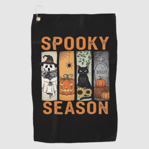 Serviette De Golf Saison éffrayante - Fantôme mignon, Chat noir, Cit