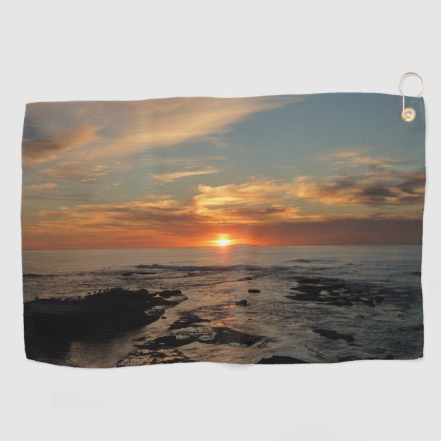 Serviette De Golf San Diego Sunset II California Seascape (Horizontal)