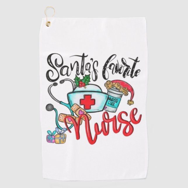 Serviette De Golf santas infirmière favorite 1 (Devant)