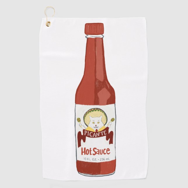 Serviette De Golf Sauce chaude épicée Salsa Picante Cat Maracas (Devant)