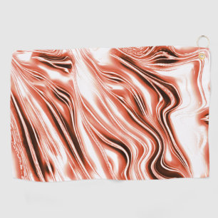 Serviette De Golf Saumon à rouge long ondulé traces sur fond blanc