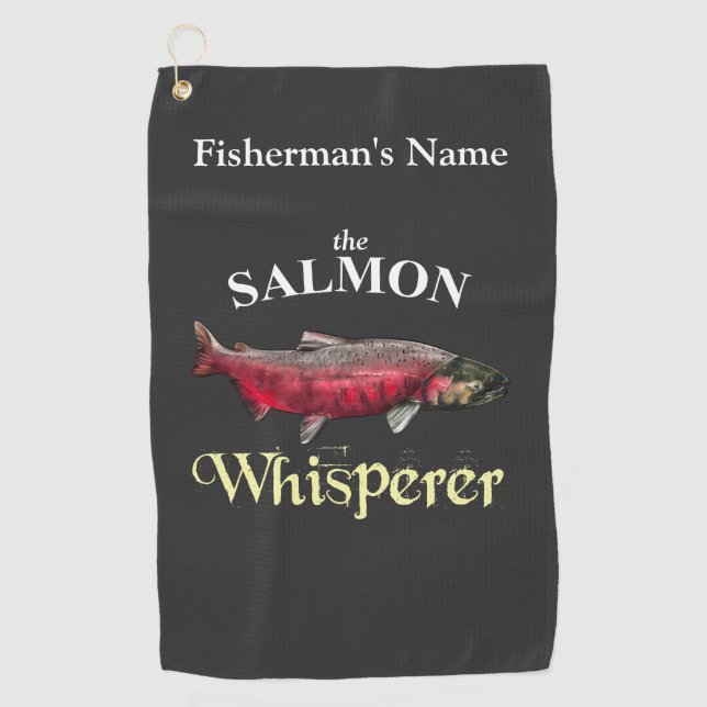 Serviette De Golf Saumon personnalisé Whisperer Dark Fishing Towne (Devant)