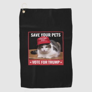 Serviette De Golf Sauvez Vos Animaux Votez Trump Élection US Citatio