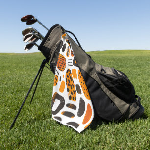 Serviette De Golf "Savanna Pop : Vibes tribales en orange et noir"