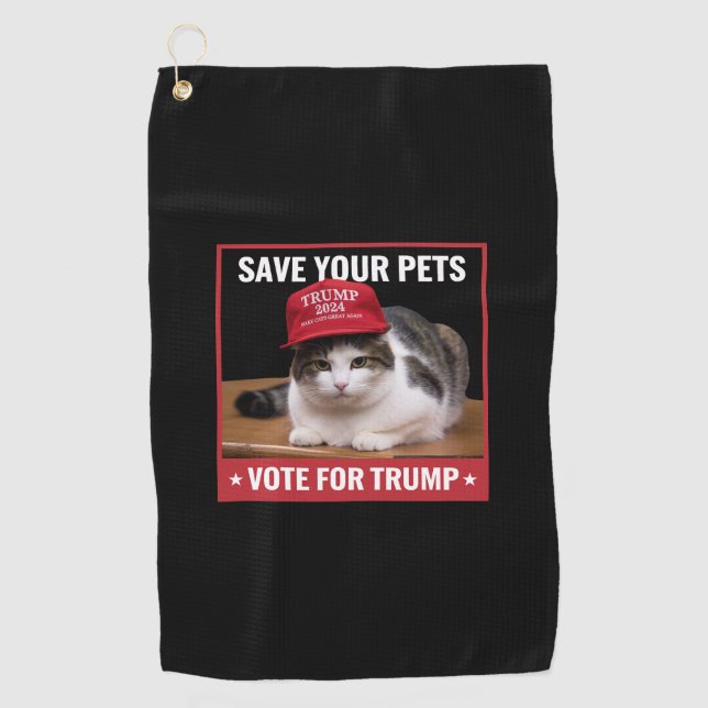 Serviette De Golf Save Your Pets Vote for Trump US Election Citation (Devant)