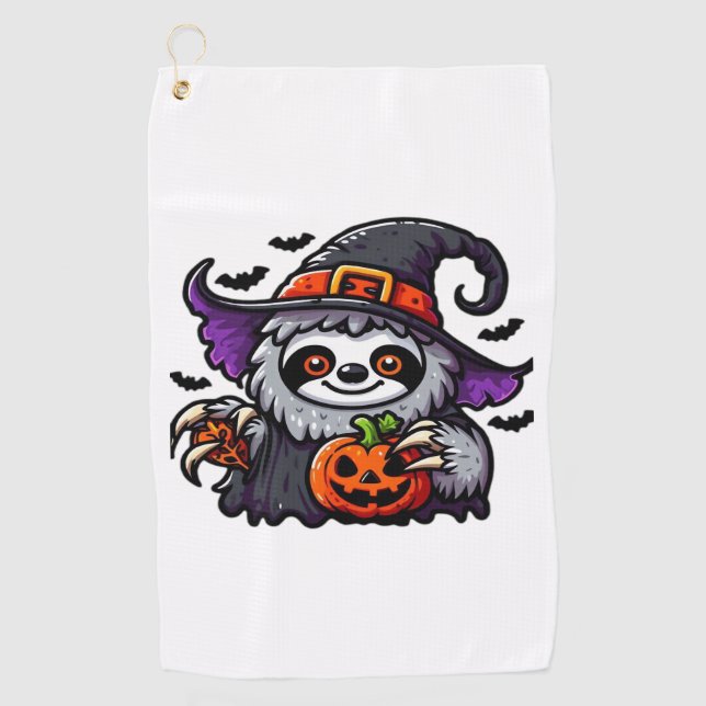 Serviette De Golf Scary Halloween Sloth Witch Costume Casquette Mer  (Devant)