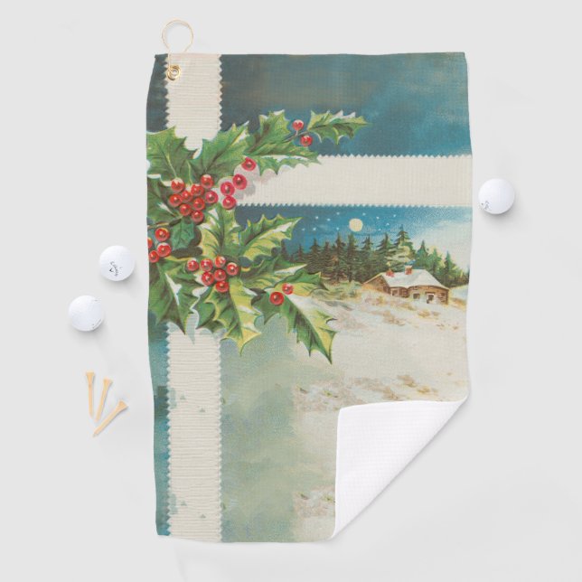 Serviette De Golf Scène de Noël Hiver de neige blanche (En situation)
