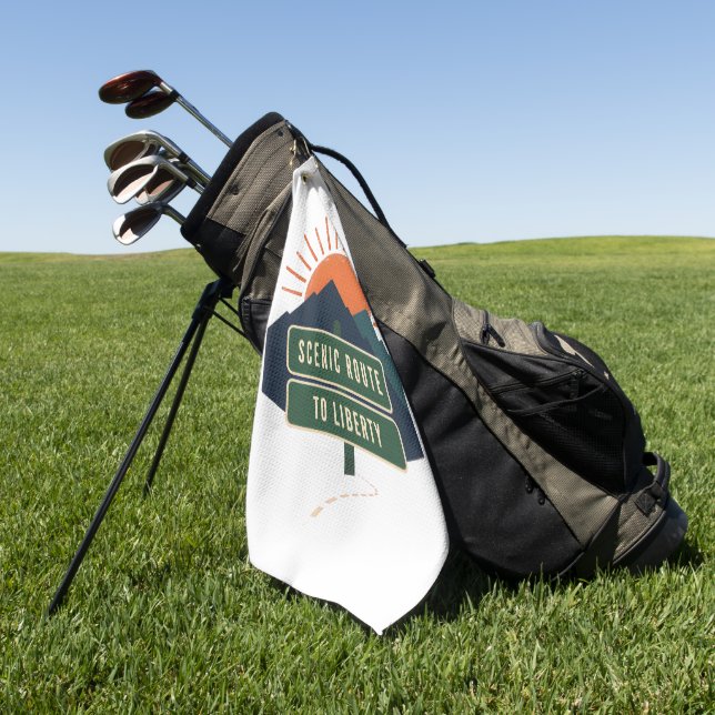 Serviette de golf Scenic Route To Liberty (Vert)