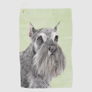 Serviette De Golf Schnauzer (Giant, Standard) Peinture - Chien Art