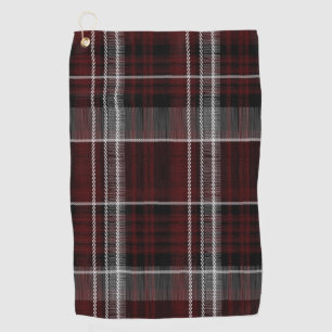 Serviette De Golf Scotland Tartan Burgundy Grey Plaid Celtic