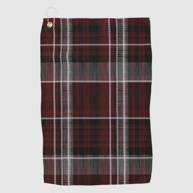 Serviette De Golf Scotland Tartan Burgundy Grey Plaid Celtic (Devant)