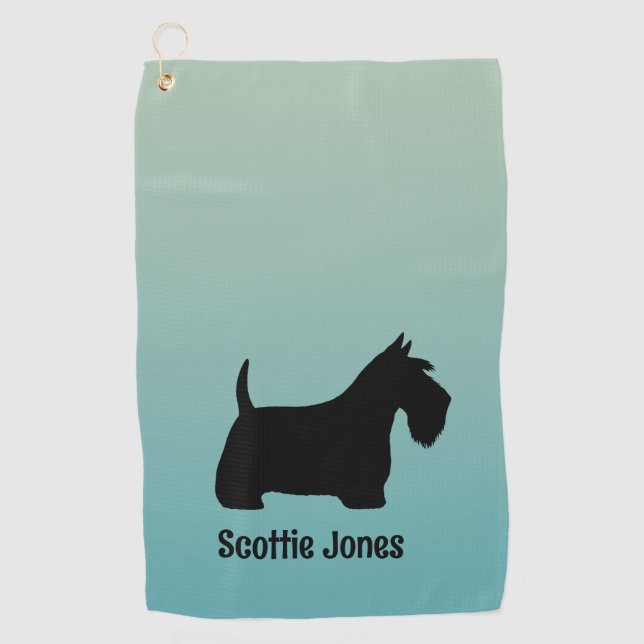 Serviette De Golf Scottish Terrier Scottie Chien Nom personnalisé (Devant)