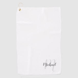 Serviette De Golf Script moderne Monogramme personnalisé et nom
