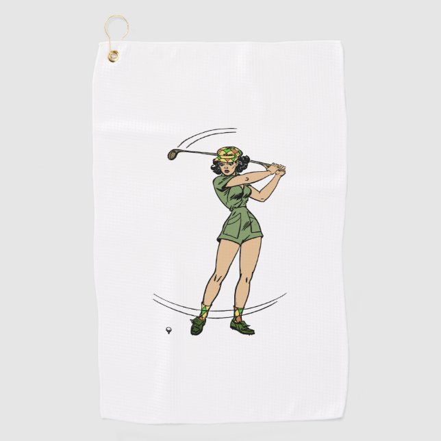 Serviette De Golf Se réchauffer pour Golf Lady Golfer (Devant)