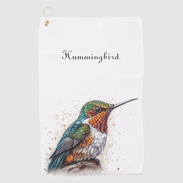 Serviette De Golf Serenade de colibri bijoux, coutume (Devant)