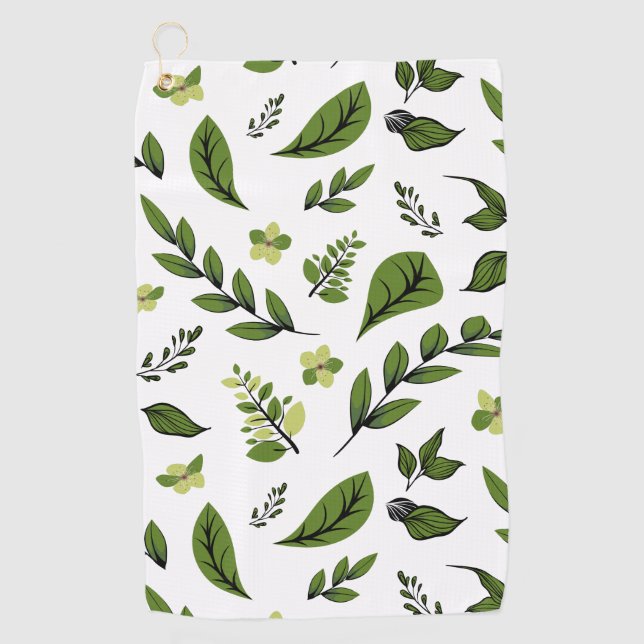 Serviette De Golf Série de dessins de fleurs 4 (Devant)