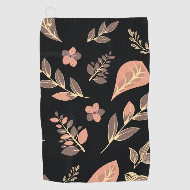 Serviette De Golf Série de motifs de fleurs (Devant)