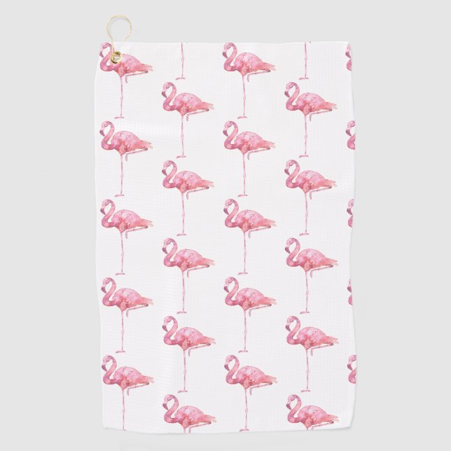 Serviette De Golf Série Flamant Tendre Design 1 (Devant)