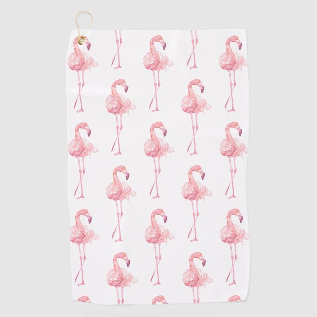 Serviette De Golf Série Flamant Tendre Design 2 (Devant)