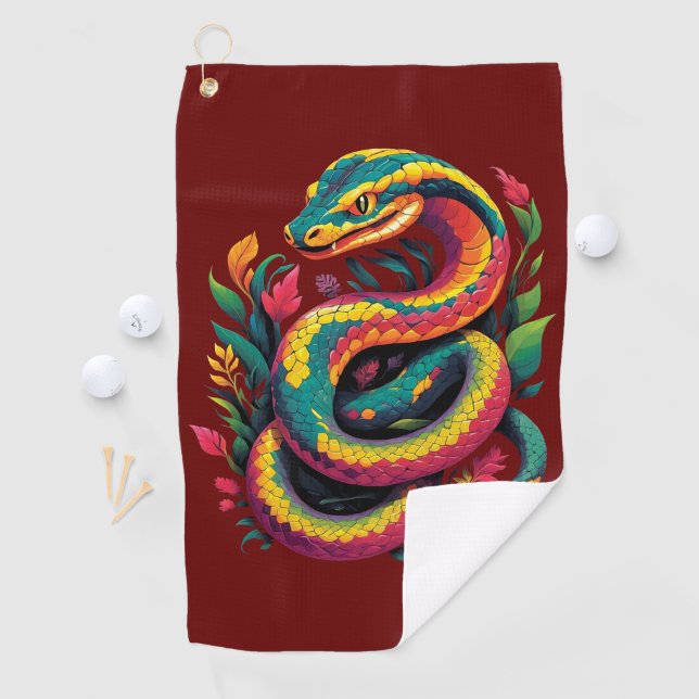 Serviette De Golf Serpent coloré (En situation)