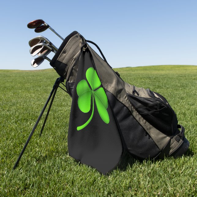Serviette De Golf Shamrock Sur Gtt Noir (Vert)
