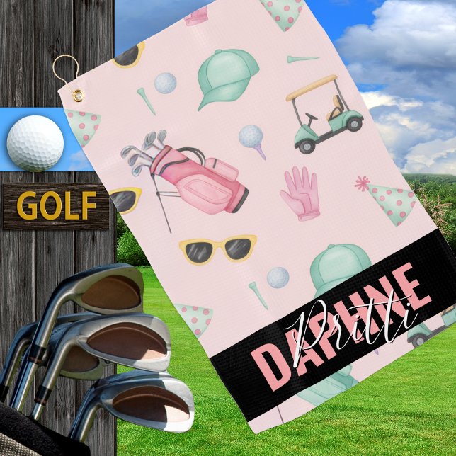 Serviette De Golf Signature Golf, mode "Daphne Pritti" chic DK ("Daphne Pritti" Golf Towel)