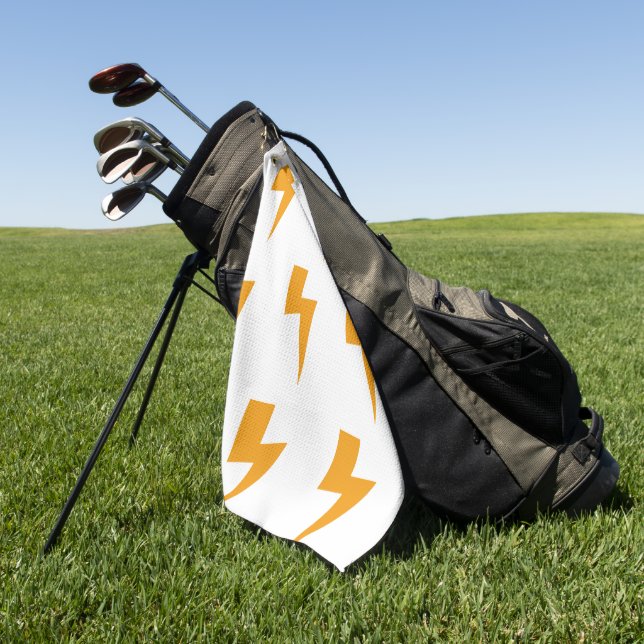 Serviette De Golf Signe d'énergie de tonnerre jaune blanc (Vert)