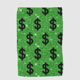 Serviette De Golf Signe dollar noir argent entrepreneur Wall Street