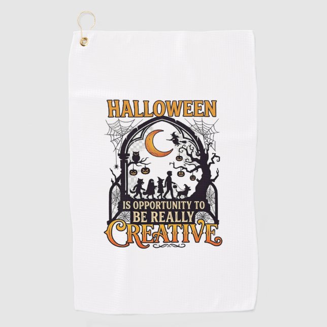 Serviette De Golf Silhouette Créatif Enfants Halloween Croissant De  (Devant)